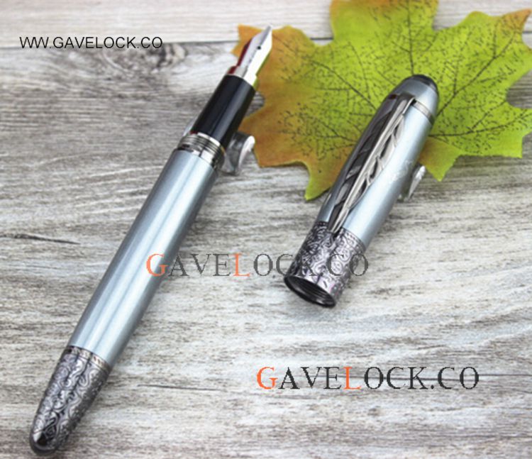 Montblanc Pen Fake Daniel Defoe Silver Fountain Pen
